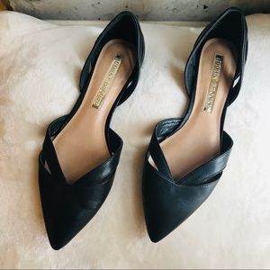 Audrey Brooke Black Cut Out Point Toe Flats